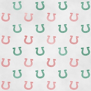 Bigger Western Horseshoes in Coral Pink and Mint