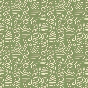 Desert Glyphs Mudcloth - Green - small scale