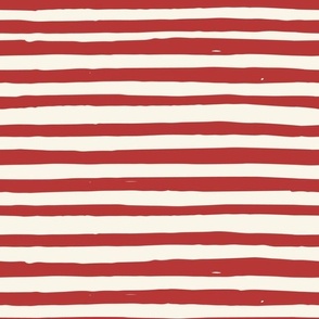 Americana Stripes, Red on Off-White