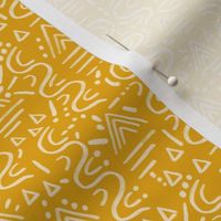 Desert Glyphs Mudcloth - Yellow - small scale