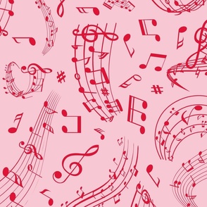 Music Notes 1 pink and red