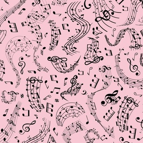 Music Notes 2 pink and black