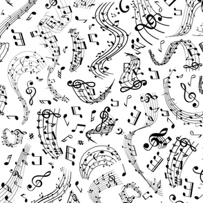 Music Notes 10 black and white