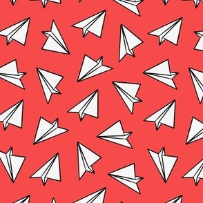 6x7 Paper planes on red