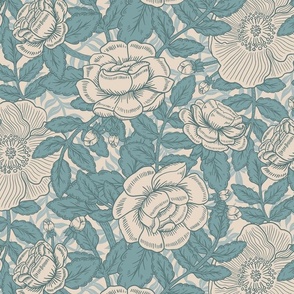 Country Rose - Teal Blue
