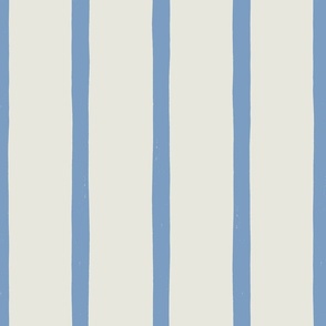 Modern Stripe in Cornflower Blue on Cream