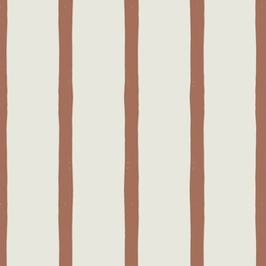 Modern Stripe in Brown on Cream