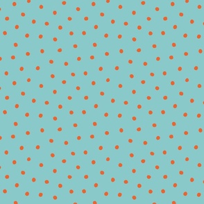 Hand Drawn Polka Dots - Blue and Red - Large