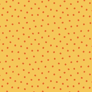 Hand Drawn Polka Dots - Yellow and Red - Large