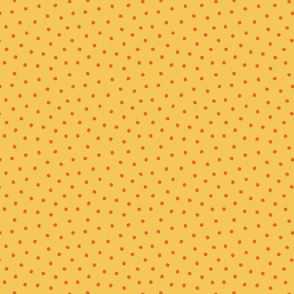 Hand Drawn Polka Dots - Yellow and Red - Medium