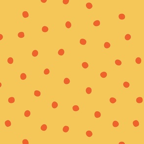 Hand Drawn Polka Dots - Yellow and Red - Small