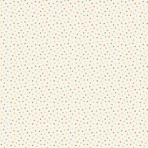 Hand Drawn Polka Dots - Multi-Color on Cream - Small
