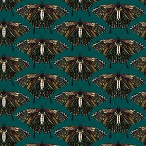 swallowtail butterfly dark teal tiny