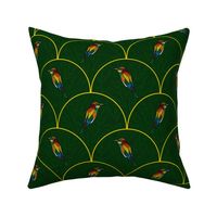 Colourful Bee-Eater Art Deco (yellow)