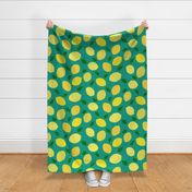 Juicy Lemon Citrus Twist on Green Teal Large