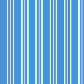 Minty Blue Stripes Swim Print