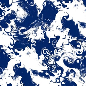 M Blue swirly swirled Marbled Effect textured