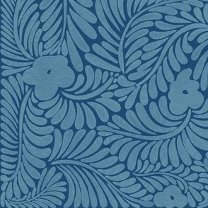 Whispering Retro - Modern Florals and Foliage in Dark Blue