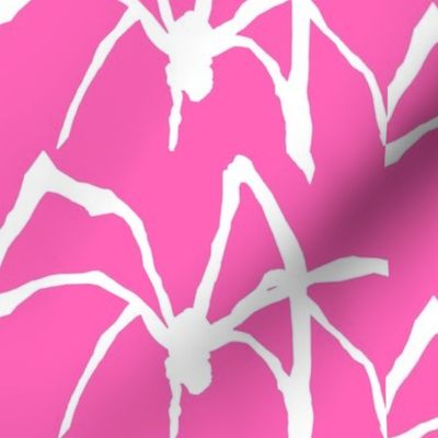 Along came a Spider in hibiscus pink and white 