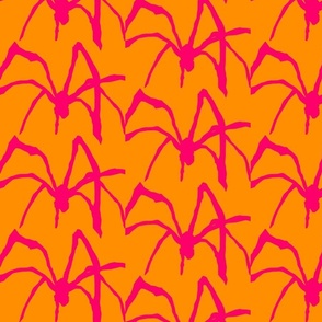 Giant Abstract Long Legged Spider- fuchsia pink and orange 