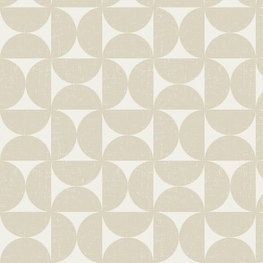 Minimal Textured Geometric in Light Beige on Warm Eggshell White - Small Scale