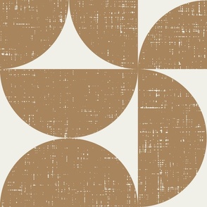 Minimal Textured Geometric in Vintage Golden Brown on Warm Eggshell White - Jumbo Scale