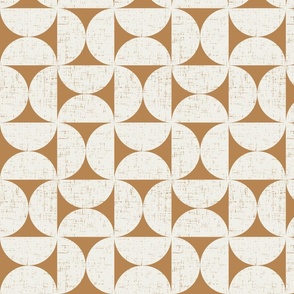Minimal Textured Geometric in Warm Eggshell White on Buckthorn Brown - Small Scale
