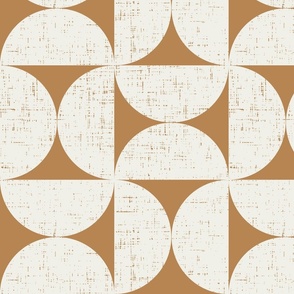 Minimal Textured Geometric in Warm Eggshell White on Buckthorn Brown - Medium Scale