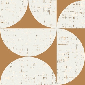 Minimal Textured Geometric in Warm Eggshell White on Buckthorn Brown - Jumbo Scale