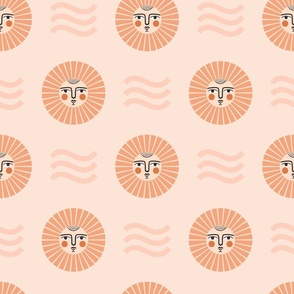 Sun & Sea ☀︎ | Summer Sun and Abstract Waves Graphic Design in Pastel Colors