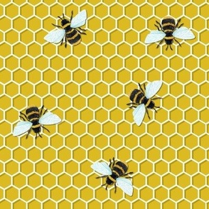 Honeycomb With Bees