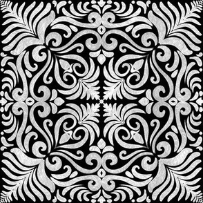 Art Deco Petal Harmony In Black and White