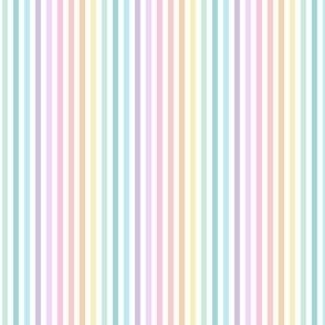 (extra small scale) pastel rainbow stripes - gummy coordinate vertical rainbow - C24
