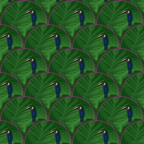 Majestic Toucan Art Deco (green)