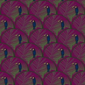 Majestic Toucan Art Deco (purple)