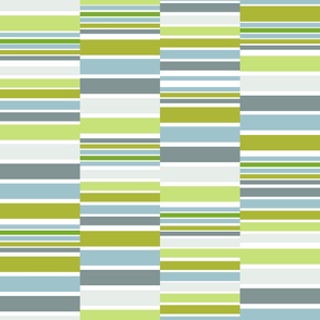 Fresh Blues And Greens Garden Party Stripe