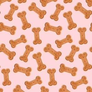 Dog Treat Pattern Cute Dog Bone Light Pink, Dog Bone Fabric, Cute Dog Bandana Fabric