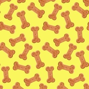 Dog Treat Pattern Cute Dog Bone Yellow, Dog Bone Fabric, Cute Dog Bandana Fabric