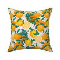 Citrus Fruit Delight- Hand-Painted Oranges And Blossoms
