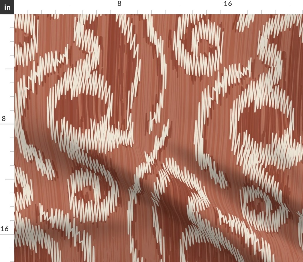 I-Cat Ikat Cats Rust - Large Scale 