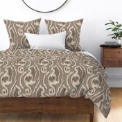 I-Cat Ikat Cats Brown - Large Scale 