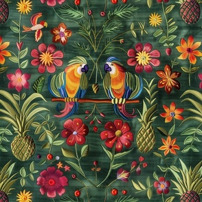 Tropical Parrot Paradise Fabric