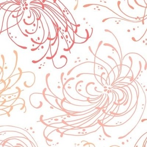 Floral Effervescence sparkly abstract in Pantone's Peach Fuzz palette 