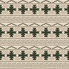 Rustic Boho Geometric Pattern with Green 6 inch