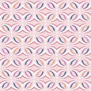 Pink, Orange, Purple, Blue and White Geometric Trellis - Mini