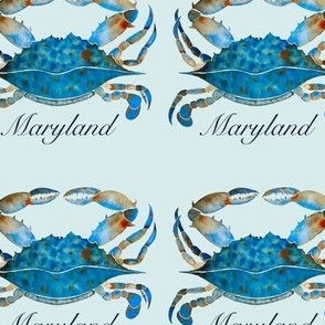 Maryland Blue Crab 3.6" on Lt Blue