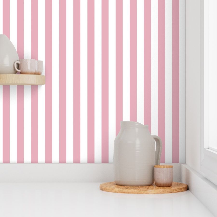  Blossom Pink 1 Inch Stripe Pattern - Fresh and Modern Design