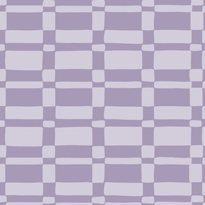 Organic geometric checkers in pastel lilac purple