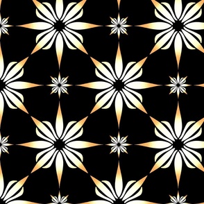 Vintage Star Power - Decorative Star Shapes on Black