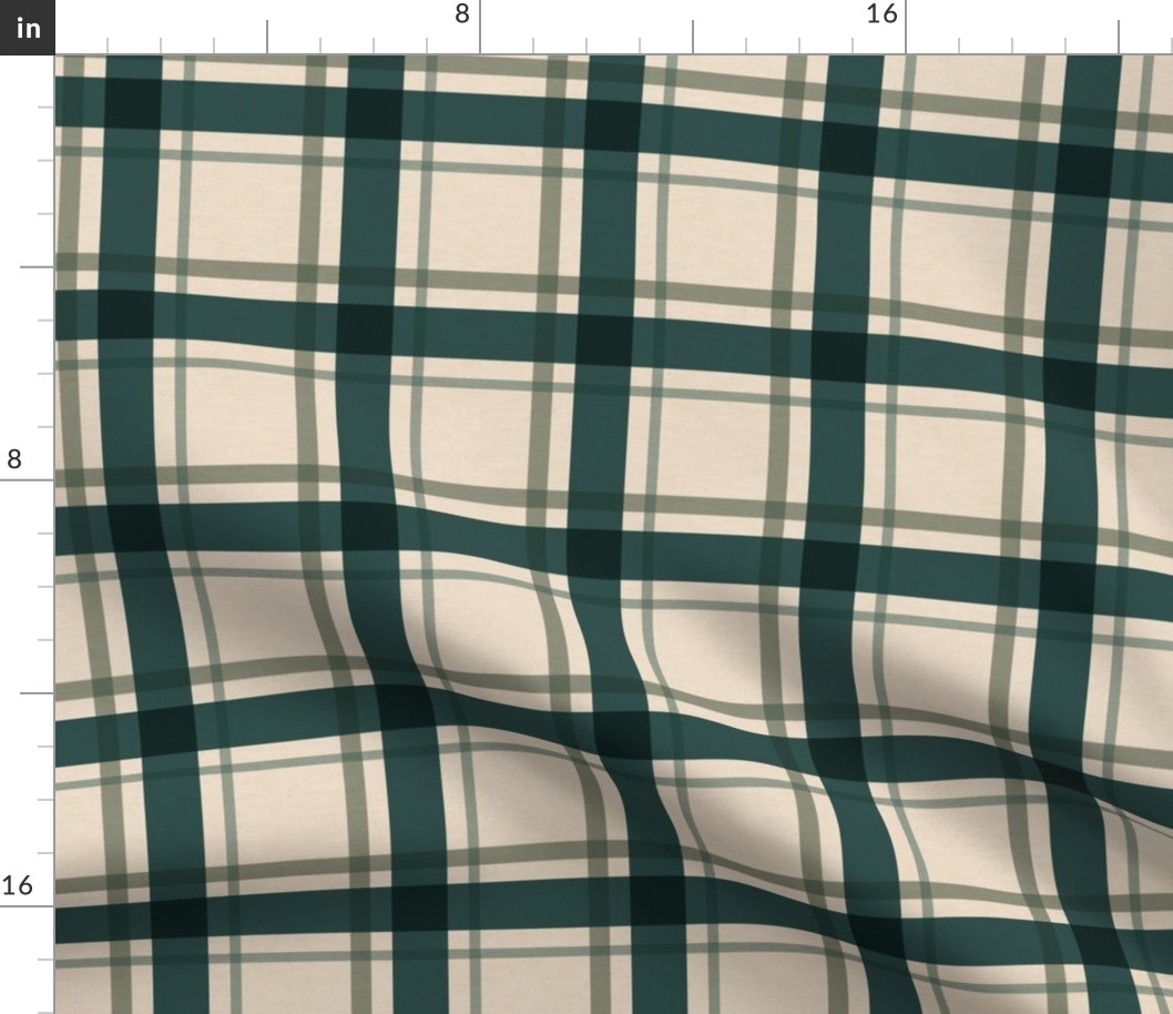 Rustic Cabin Teal Blue Plaid 12 inch